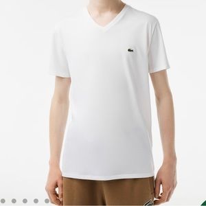 Lacoste Kids V Neck White T Shirt